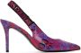 Versace Jeans Couture Pink & Purple Barocco Scarlett Slingback Heels - Thumbnail 1