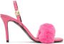 Versace Jeans Couture Pink Fur Emily Heeled Sandals - Thumbnail 1