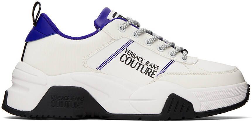 Versace Jeans Couture White & Blue Stargaze Sneakers