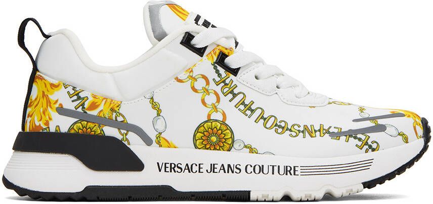 Versace Jeans Couture White & Gold Dynamic Sneakers