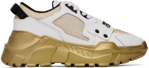 Versace Jeans Couture White & Gold Speedtrack Logo Sneakers