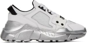 Versace Jeans Couture White & Silver Speedtrack Logo Sneakers