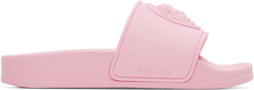 Versace Kids Pink Rubber Medusa Slides