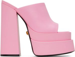 Versace Pink Aevitas Platform Mules