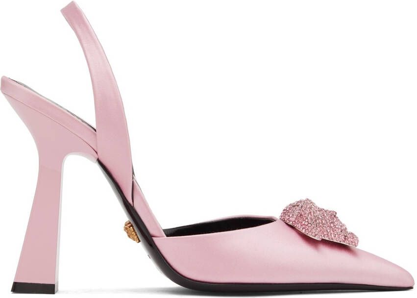 Versace Pink 'La Medusa' Slingback Heels