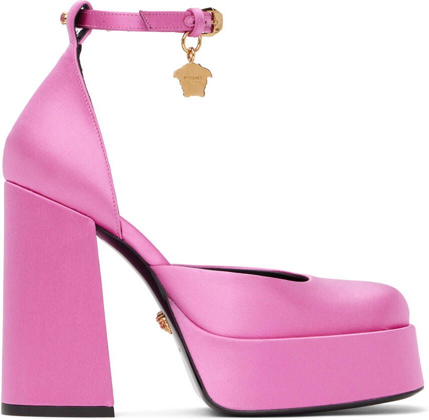 Versace Pink Medusa Aevitas Platform Heels
