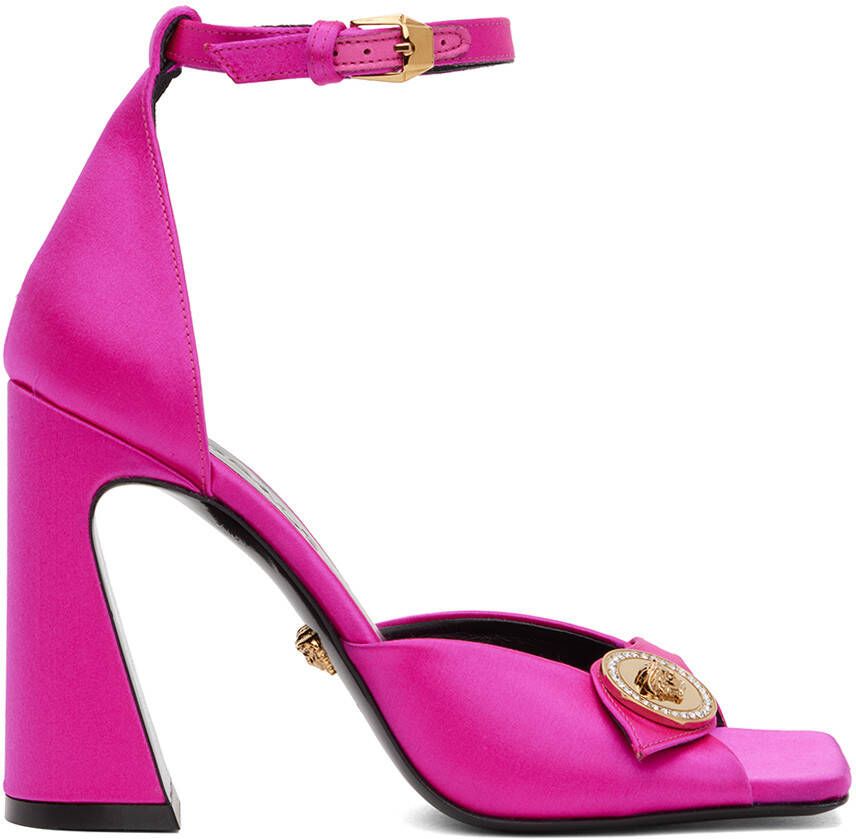 Versace Pink Medusa Heeled Sandals