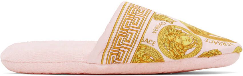 Versace Underwear Pink Baroque Slippers