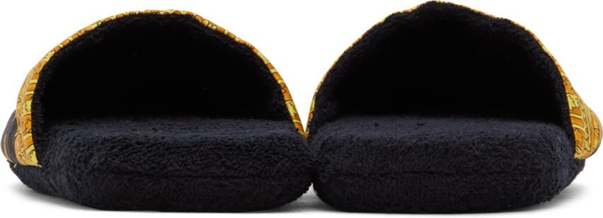 Versace Underwear Black Baroque Slippers - Picture 2
