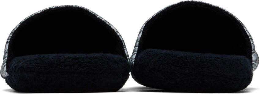 Versace Underwear Black Baroque Slippers - Picture 2