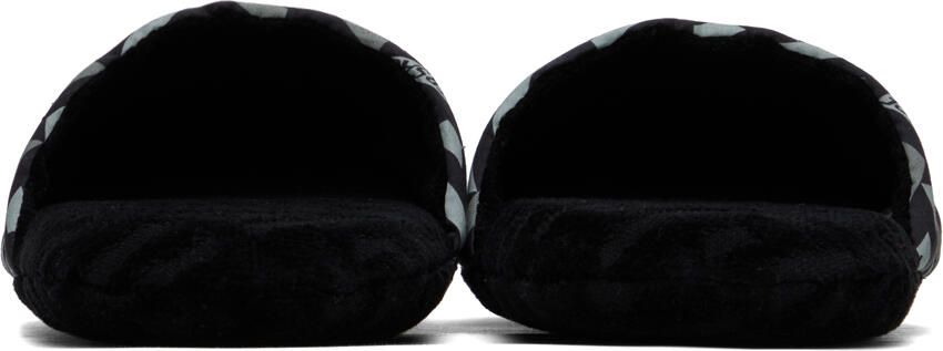 Versace Underwear Black 'La Greca' Slippers
