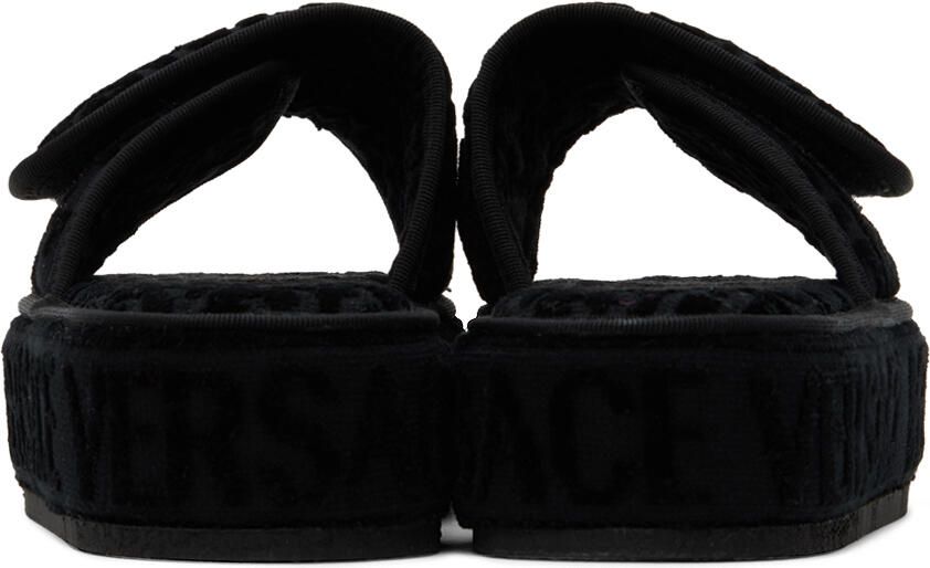 Versace Underwear Black Medusa Slippers