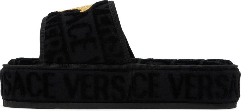 Versace Underwear Black Medusa Slippers - Picture 3