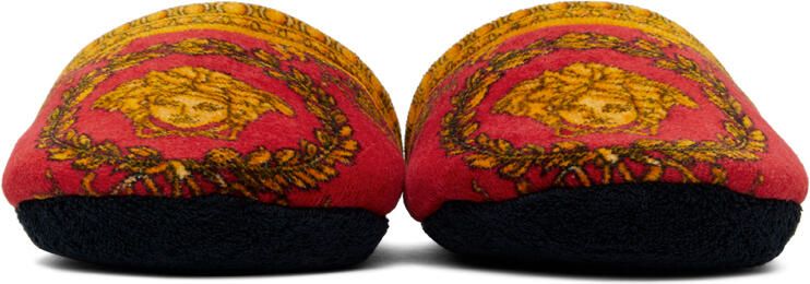 Versace Underwear Red Baroque Slippers - Picture 3