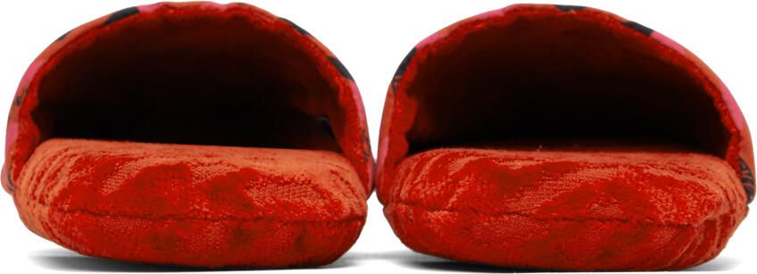 Versace Underwear Red Greca Slippers