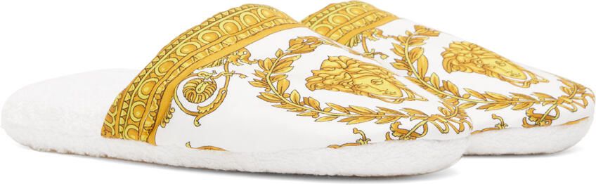 Versace Underwear White Baroque Slippers - Picture 6