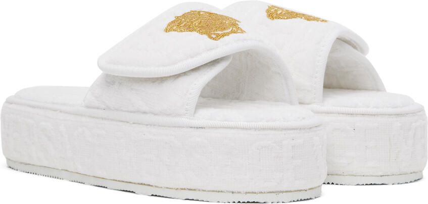 Versace Underwear White Medusa Slippers - Picture 2