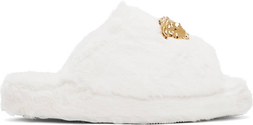 Versace Underwear White 'La Medusa' Slippers