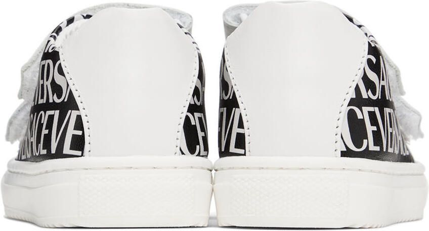 Versace Baby Black & White Allover Sneakers
