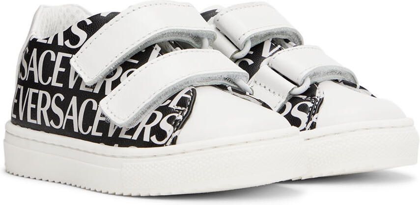 Versace Baby Black & White Allover Sneakers - Picture 2