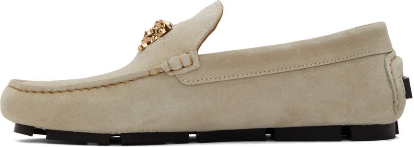 Versace Beige Suede Loafers - Picture 3