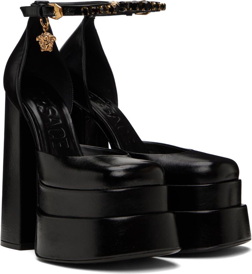 Versace Black Aevitas Platform Heels - Picture 3