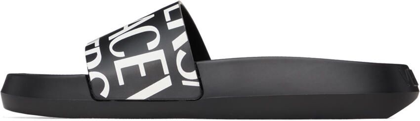 Versace Black Allover Slides - Picture 4