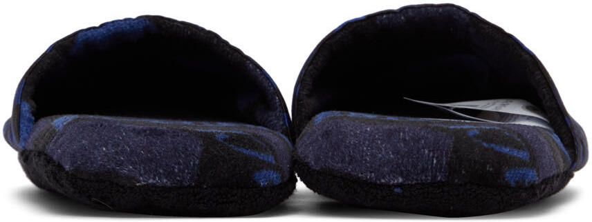 Versace Black & Blue La Greca Slippers - Picture 2