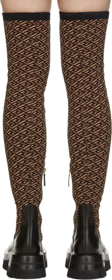 Versace Black & Brown Leonidas Boots - Picture 3