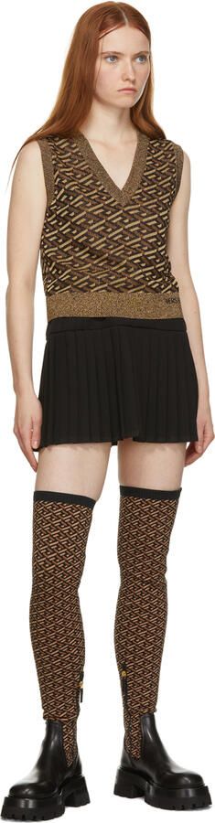 Versace Black & Brown Leonidas Boots - Picture 4