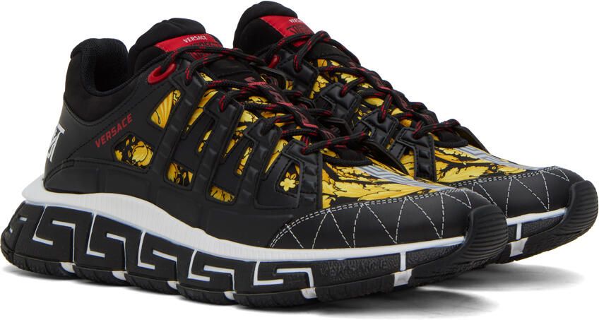 Versace Black & Gold Trigreca Sneakers - Picture 2