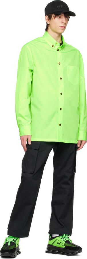 Versace Black & Green Chain Reaction Sneakers - Picture 4