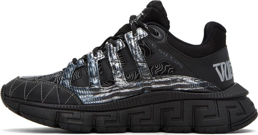 Versace Black & Silver Trigreca Sneakers - Picture 3