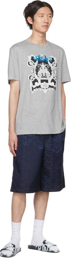 Versace Black & White Baroque Slides - Picture 3