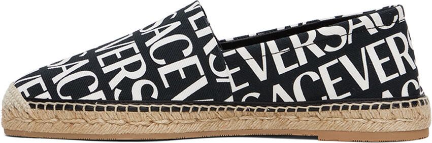Versace Black & White Logo Espadrilles - Picture 4