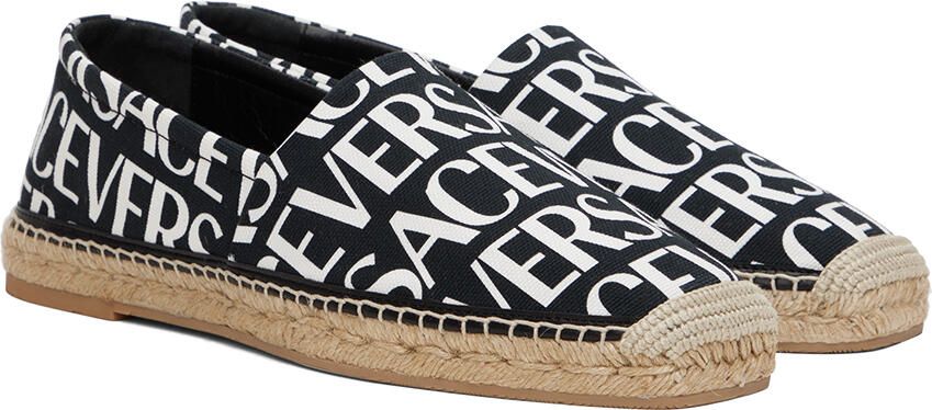 Versace Black & White Logo Espadrilles - Picture 2