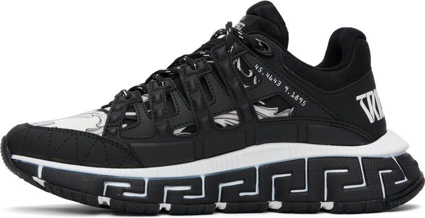 Versace Black & White Trigreca Sneakers - Picture 3