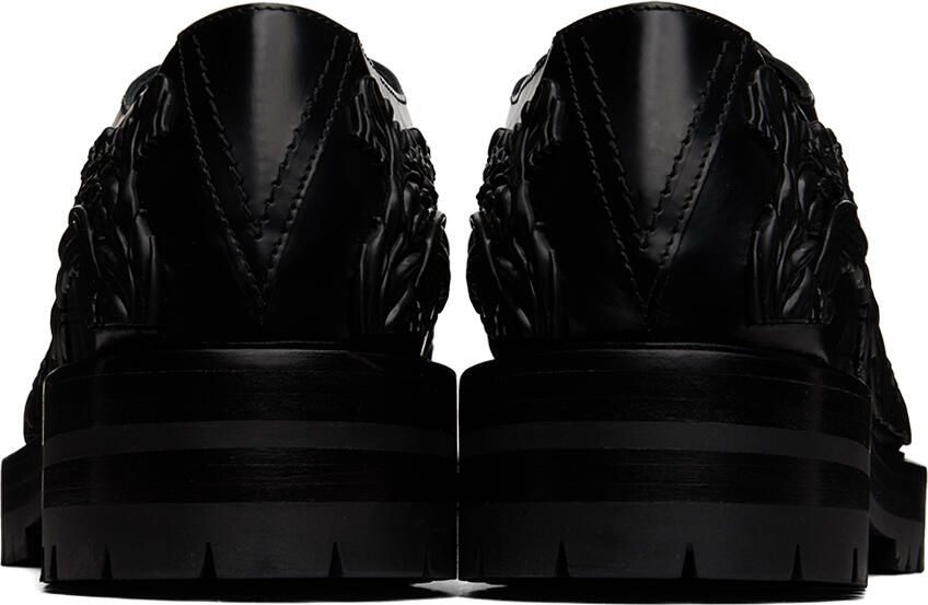 Versace Black Barocco Column Derbys