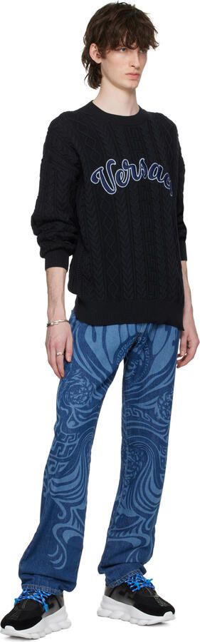 Versace Black Chain Reaction Sneakers - Picture 4