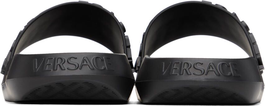 Versace Black Embossed Slides