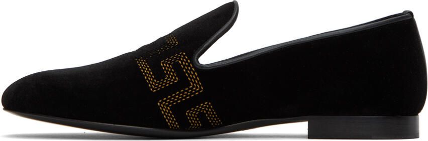 Versace Black Embroidered Loafers - Picture 4