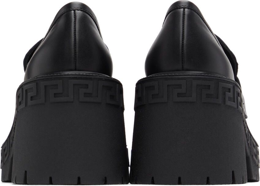 Versace Black Greca Heeled Loafers
