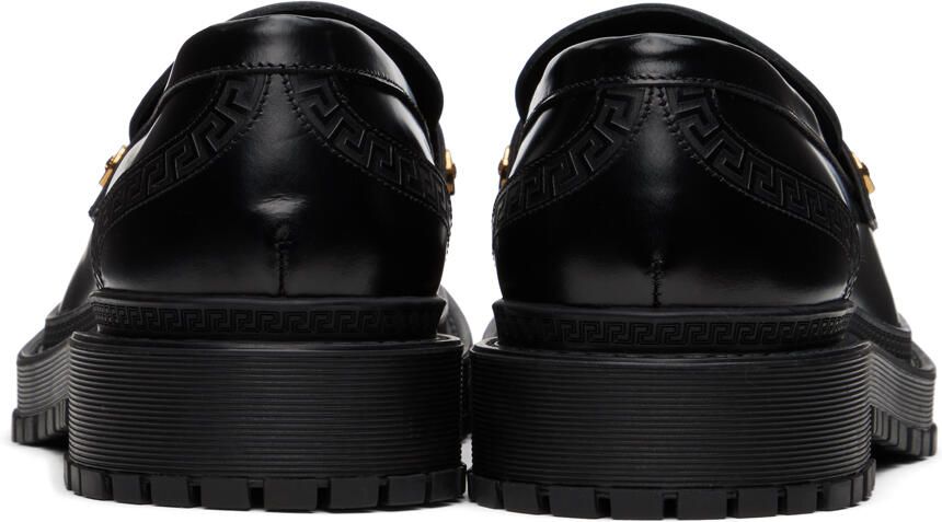 Versace Black Greca Loafers