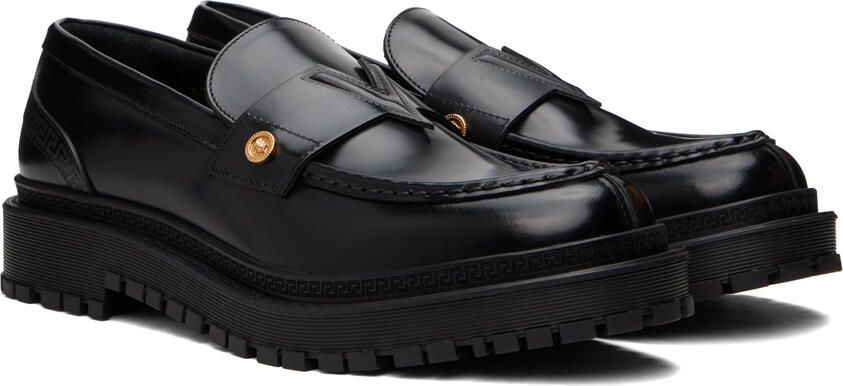 Versace Black Greca Loafers - Picture 2