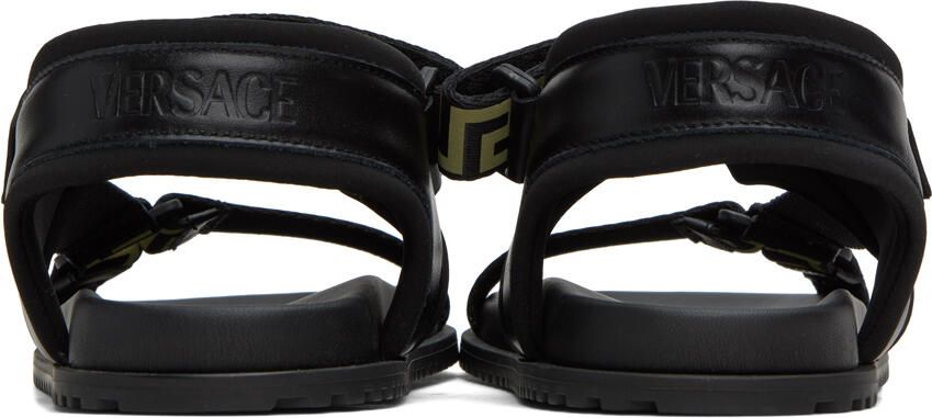 Versace Black Greca Sandals
