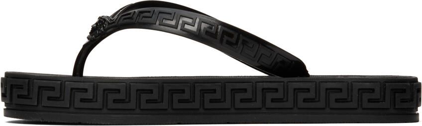 Versace Black Greca Sandals - Picture 4