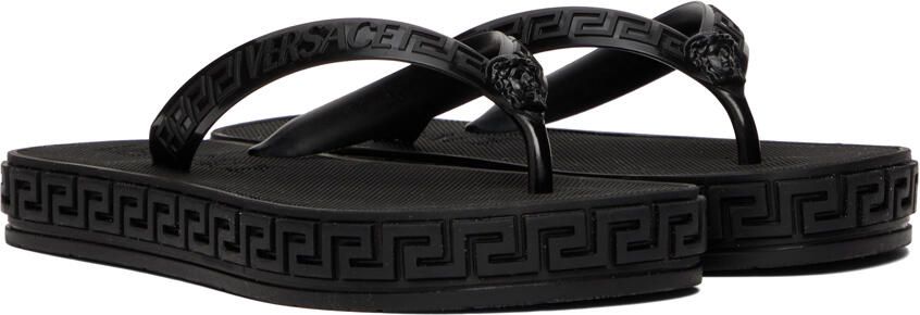 Versace Black Greca Sandals - Picture 2