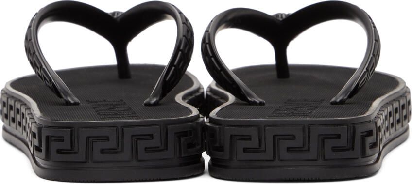 Versace Black Greca Sandals - Picture 2