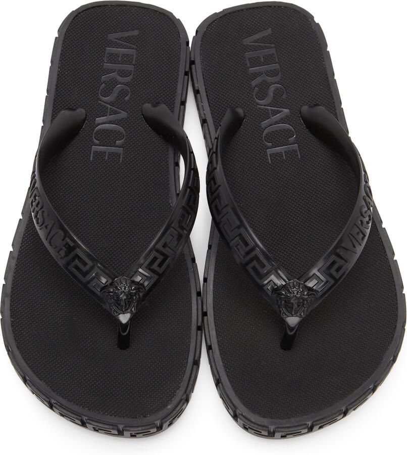 Versace Black Greca Sandals