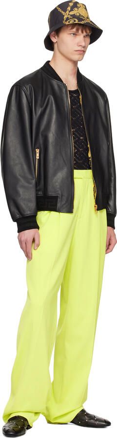 Versace Black Perforated Slippers - Picture 4